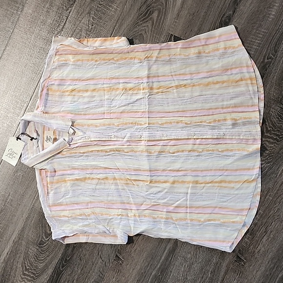 Cosmic Blue Love "Ava" Button Down Top - Picture 1 of 3